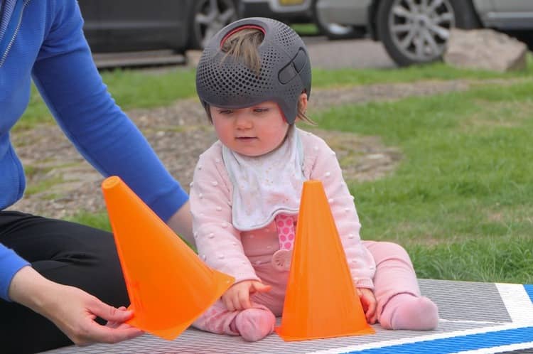 A helmet for a folded head