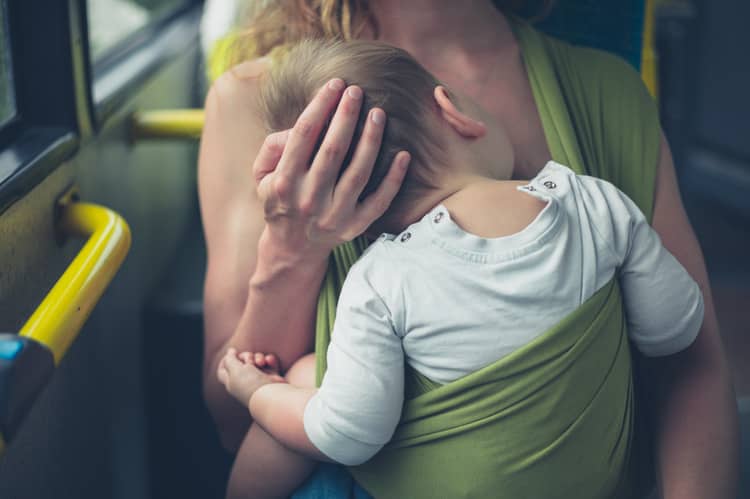 Breastfeeding in a scarf