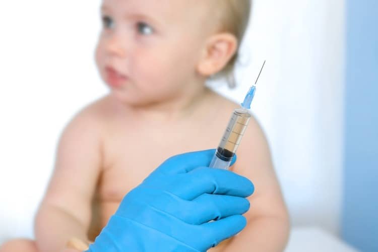 Preparation for the first vaccination of a newborn