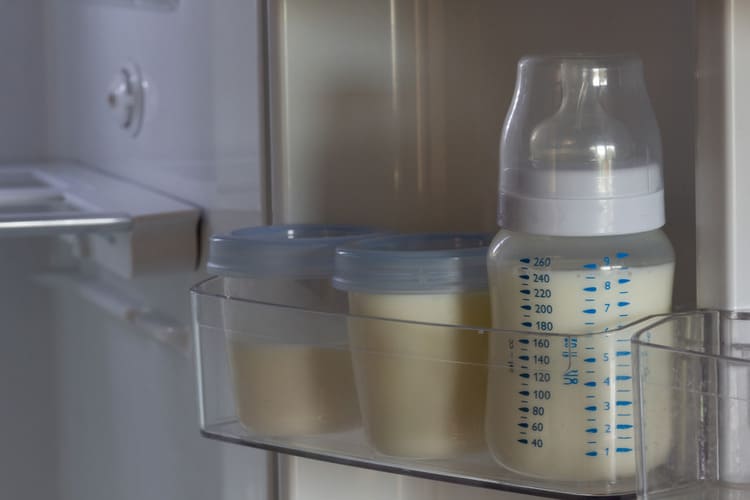 Storing breast milk in the refrigerator