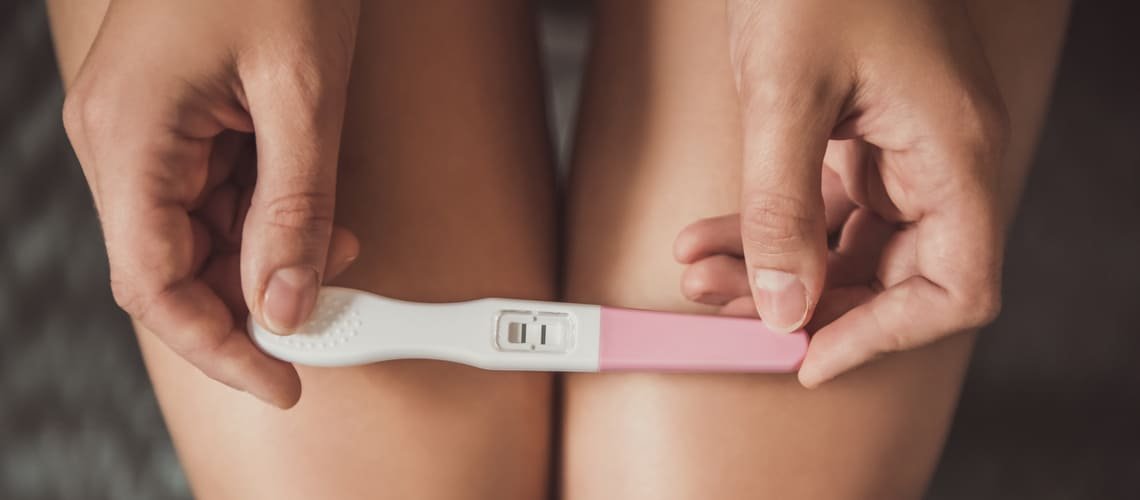 What does a positive pregnancy test look like?