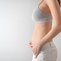 Pregnant belly in the 2th month