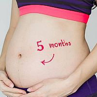 Pregnant belly in the 5th month