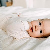 5-month-old baby in a bed